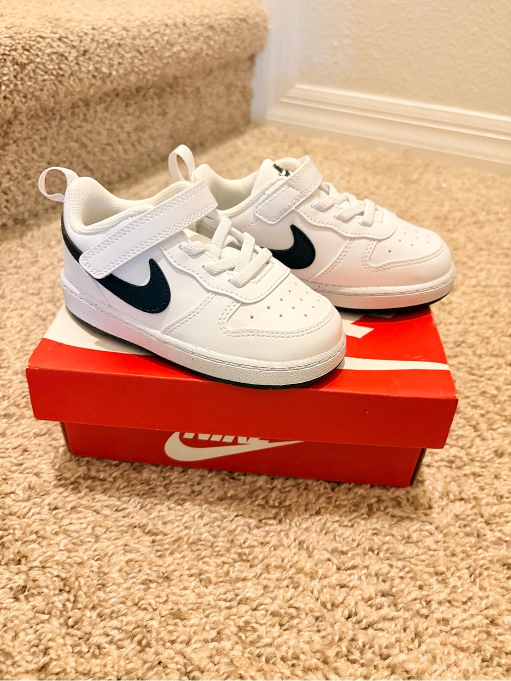 NWT Nike Court Borough Low Recraft TD Toddler White Black Size 8C OG BOX